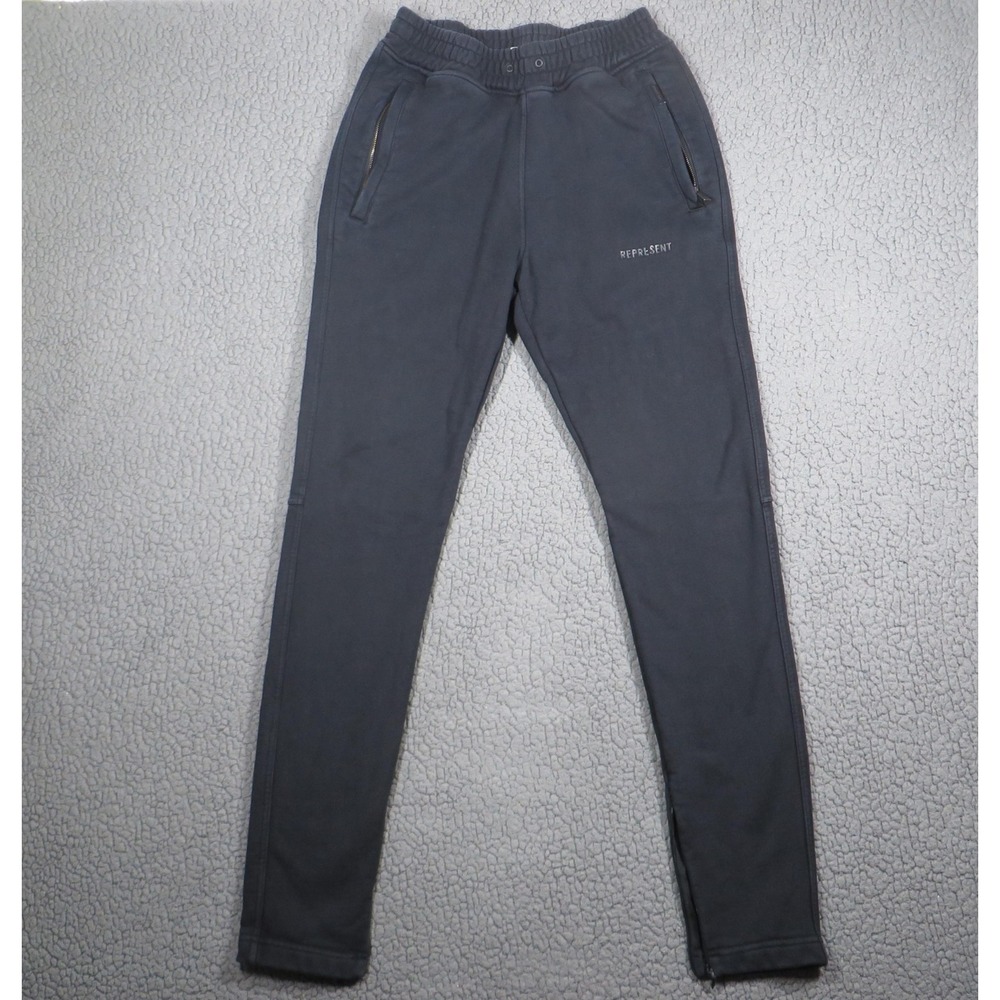 Represent Blanks Sweatpants Mens Small Faded Black Cotton Zipper Cuff‎ Joggers